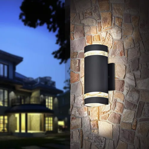 Vista 9 de Iluminación exterior del atardecer al amanecer, aplique de pared exterior brillante, con certificación ETL, diseño de cilindro de montaje en pared