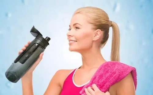 Vista 4 de 25.4 fl oz Deportes al aire libre boca ancha a prueba de fugas WALLET botella de agua (negro)