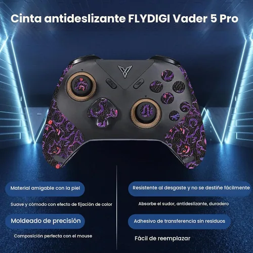 Vista 2 de NOUKAJU [Controlador + botón] Cinta de agarre de cobertura completa para FLYDIGI Vader 5 Pro, kit de actualización profesional de ratones