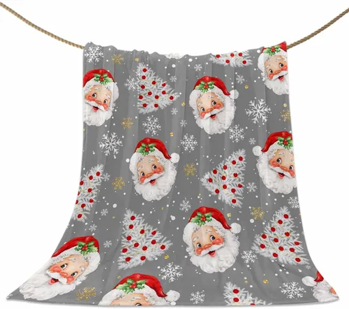 Vista 27 de Mantas de Tiro de Muñeco de Nieve de Navidad, Manta de Vellón Suave de Vacaciones de Invierno Decorativa para Hogar Sofá Sillón Silla Sala de Estar