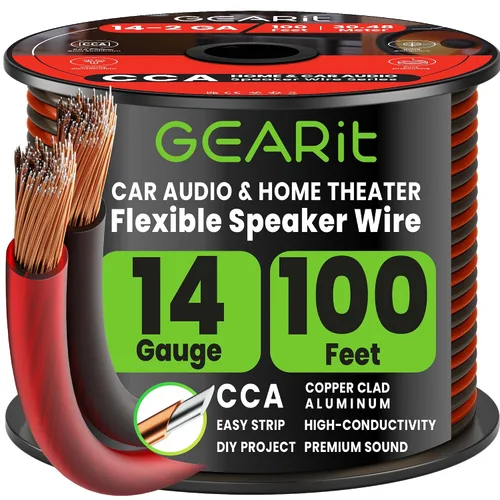 Vista 13 de GEARit - Cable de altavoz de calibre 14 de 20 pies, cable de altavoz 14/2 Negro