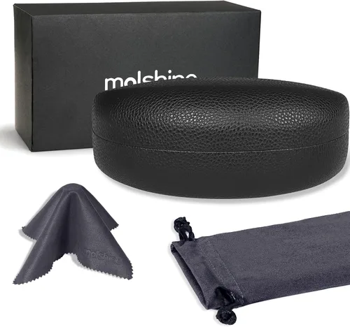 Vista 2 de molshine Estuche rígido para gafas de sol,Estuche clásico para gafas de sol,Gafas con paño de limpieza,Bolsillo