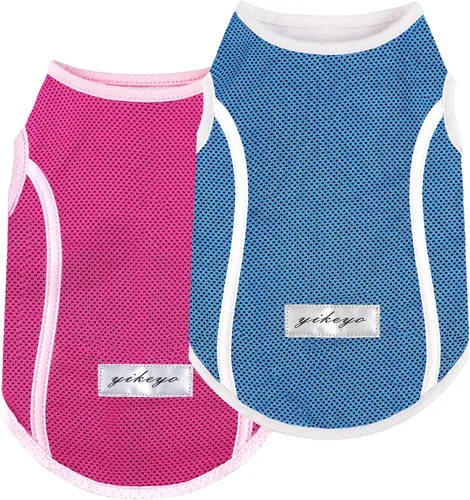 Vista 10 de Paquete de 2 ropa para perro, camisas para perros pequeños, chaleco de secado rápido para perros y niñas, camiseta para cachorros con tira Verde