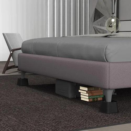 Vista 2 de Elevador de cama de 3 pulgadas, elevador de marco de cama resistente de 3000 libras para levantar cama, sofá, muebles de dormitorio, 6 piezas