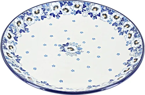 Vista 13 de Cerámica pulida de rosa azul – Plato de cena Athena marrón – 10.5 pulgadas de diámetro – Ideal para comidas diarias, comidas informales o como