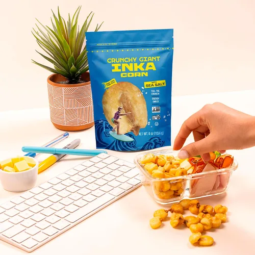 Vista 4 de Inka Corn Nueces, maíz gigante tostado sin gluten, sabor original, 4 onzas (paquete de 6)