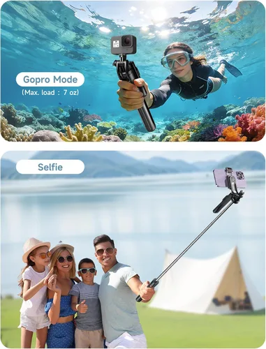 Vista 12 de Trípode para selfie stick de 67 pulgadas con luz, soporte de teléfono básico para iPhone y Samsung, trípode extensible todo en uno con control