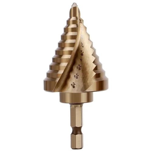 Vista 10 de COMOWARE Juego de 3 brocas de cobalto M35 con vástago hexagonal de 1/4", punzón automático, diseño de impacto de dos hélices, ideal para metal M35