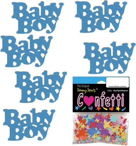 Vista 3 de Confeti Word Baby Boy Blue Sky - 4 bolsas de media onza (2 onzas) #7745 Q02 azul (blue sky)