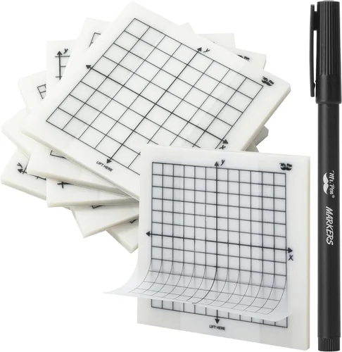 Vista 7 de Mr. Pen - Notas adhesivas transparentes con gráficos, 3 x 3 pulgadas, 6 blocs, 50 hojas/bloc 6 Grid Designs, Square Graph Paper Notes & Fineliner