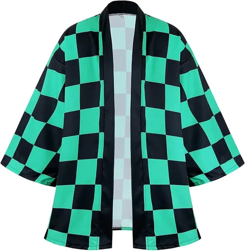 Vista 2 de Disfraz de anime para cosplay Kamado Nezuko Zenitsu Tanjirou Giyuu Kimono capa con pendientes y póster