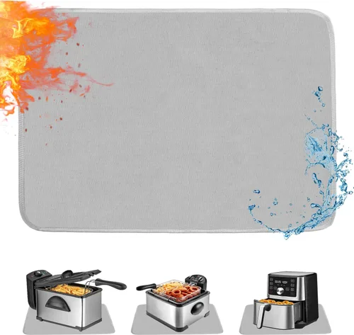 Vista 22 de Alfombrilla resistente al calor para freidora de aire, freidora profunda, horno, almohadillas calientes negras de 12 x 14 pulgadas para protector
