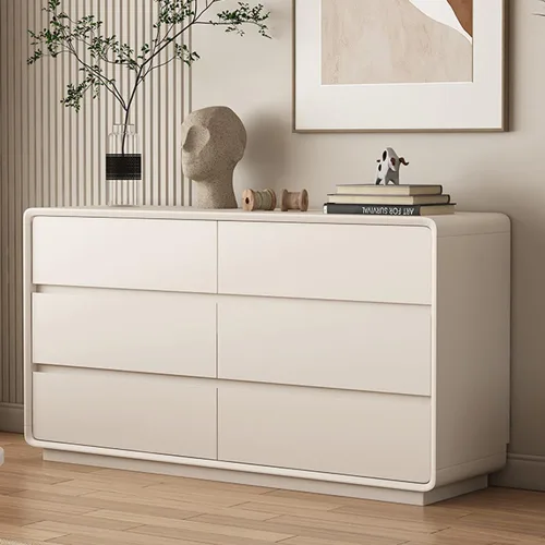 Vista 5 de LITFAD Mesita de noche moderna de estilo simple con 4 cajones de madera para dormitorio, armario de almacenamiento multifuncional para dormitorio