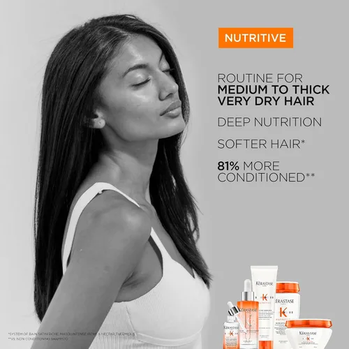 Vista 5 de KERASTASE Nutritive Masquintense Hair Mask Nutre profundamente y acondiciona con proteínas de origen vegetal, niacinamida para secado medio, 6.8