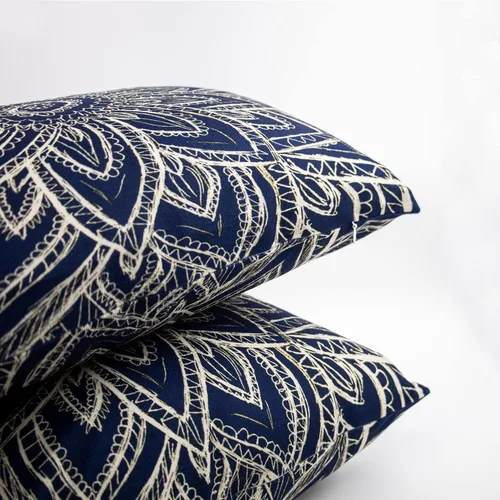 Vista 7 de Skully Fancy - Funda de cojín cuadrada moderna azul marino abstracta con cremallera oculta para sofá decorativo para el hogar, funda de cojín de 16