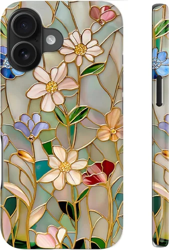 Vista 13 de LUHOURI Funda para iPhone 12 Mini, compatible con carga inalámbrica, doble capa, interior de silicona suave + carcasa exterior dura, bonito diseño