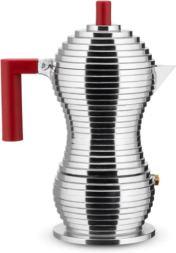 Vista 7 de Alessi MDL02/1 B "Pulcina" - Cafetera de espresso para estufa de 1 taza con asa y perilla de aluminio en color negro