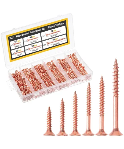 Vista 15 de Mr. Pen - Kit surtido de tornillos para madera, 152 piezas, negro, puntas Phillips, tornillos de madera surtidos, 6 tamaños