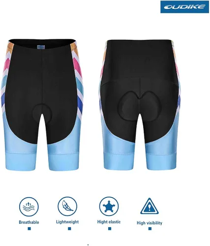 Vista 6 de Conjunto de camiseta de ciclismo de manga corta transpirable con acolchado 3D