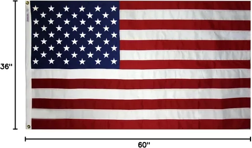 Vista 2 de Bandera estadounidense Annin de 3 x 5 pies Tough-Tex de 2 capas de poliéster bordado comercial estrellas