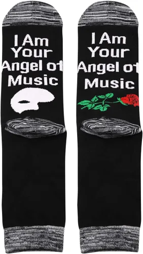 Vista 7 de JXGZSO 2 pares de calcetines de regalo para fanáticos musicales "I Am Your Angel of Music