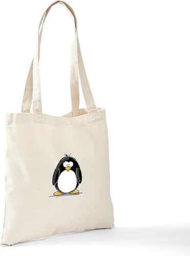 Vista 6 de CafePress Bolso tote de lona de pingüino, Caqui