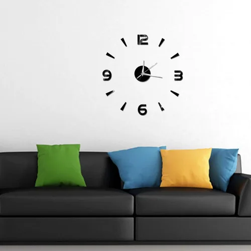 Vista 7 de HERCHR Reloj 3D, reloj de pared de bricolaje, reloj de pared grande y moderno, sin marco, calcomanías de pared, decoración de reloj, kit de reloj
