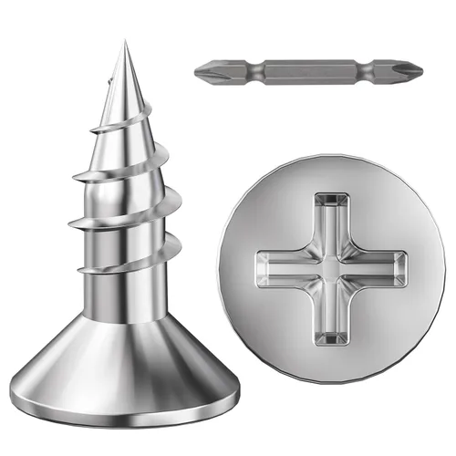 Vista 18 de Wensilon (1200 piezas) #4x1/2 Tornillo para madera negro de metal autorroscante de cabeza plana