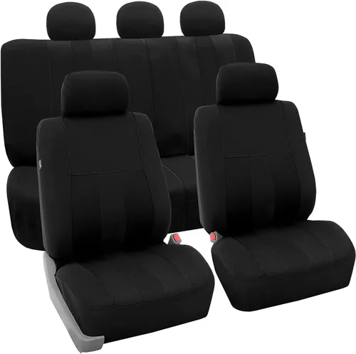 Vista 48 de FH Group Juego completo de fundas de asiento de coche de tres filas a rayas, compatible con bolsas de aire y listas para dividir, ajuste universal