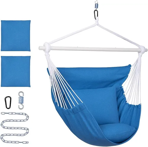 Vista 10 de Backyard Expressions Silla Hamaca Colgante con Cojines y Kit para Colgar – Capacidad de 500 lb, Tela de Mezcla de Algodón, para Uso