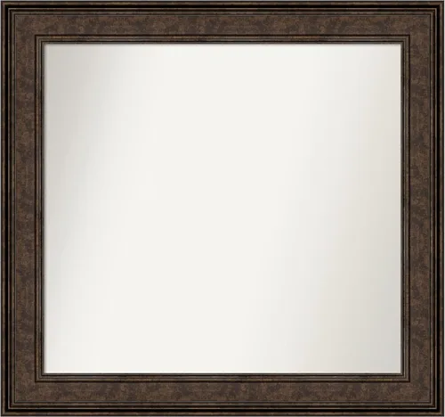 Vista 8 de Amanti Art Espejo de pared personalizado no biselado (25 x 25 pulgadas), marco de bronce acentuado, varios tamaños personalizados, espejo de baño