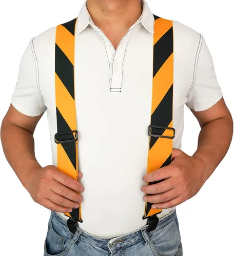 Vista 2 de MELOTOUGH Tirantes para hombre, totalmente elásticos, 2 pulgadas de ancho, tirantes de trabajo resistentes
