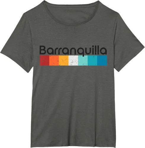 Vista 63 de Barranquilla Colombia - Camiseta de diseño vintage de estilo retro, Blanco, S