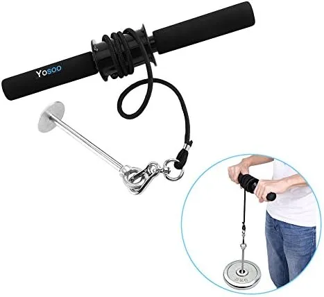 Vista 7 de Entrenador de rodillos de muñeca y antebrazo, entrenador de antebrazo, entrenamiento de fuerza de brazo, equipo de fitness para gimnasio en casa