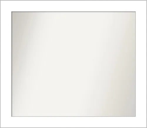 Vista 14 de Amanti Art Espejo de baño blanco para sobre el fregadero, 24 x 26 pulgadas, espejo rectangular blanco y blanco, marco de madera contemporáneo