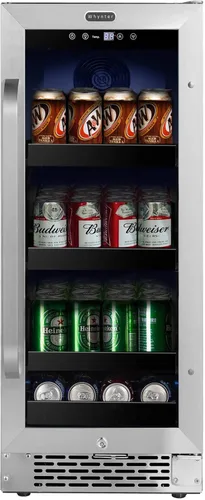 Vista 11 de Whynter BBR-638SB Refrigerador y enfriador de bebidas integrado debajo del mostrador de 12 pulgadas, refrigerador con puerta de vidrio, 2.0 pies