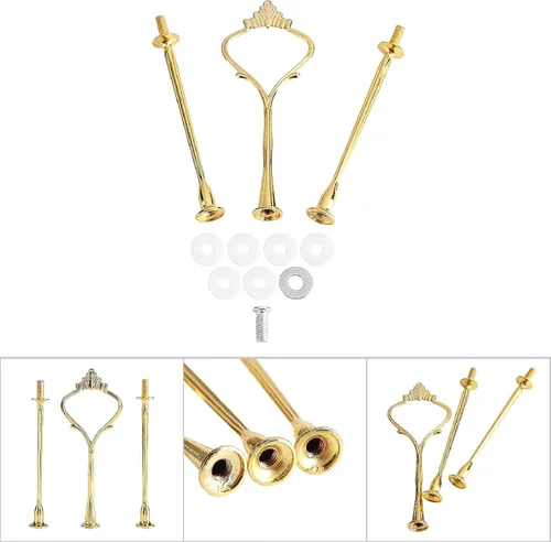 Vista 4 de Soporte de metal para tartas de 3 niveles, soporte para cupcakes, torre de postre, soporte de fiesta, pastelería, soporte para servir alimentos