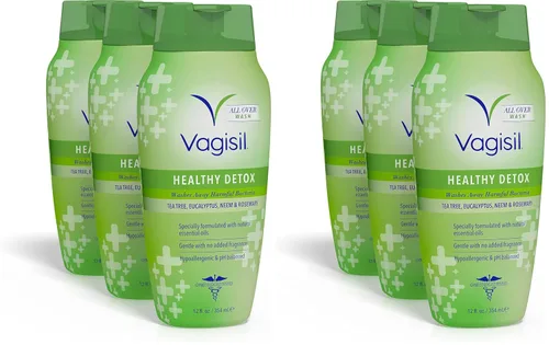 Vista 6 de Vagisil DETOX SALUDABLE En todo el lavado corporal para mujeres, ginecólogo, probado, hipoalergénico y pH equilibrado, 12 onzas, paquete de 1