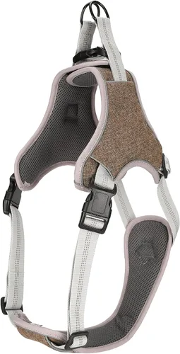 Vista 6 de Dog Vest Harness Adjustable Reflective Pet AntiLost Chest Harness for Large Medium Dogs Coffee Color Polyester Nylon One Size (S)