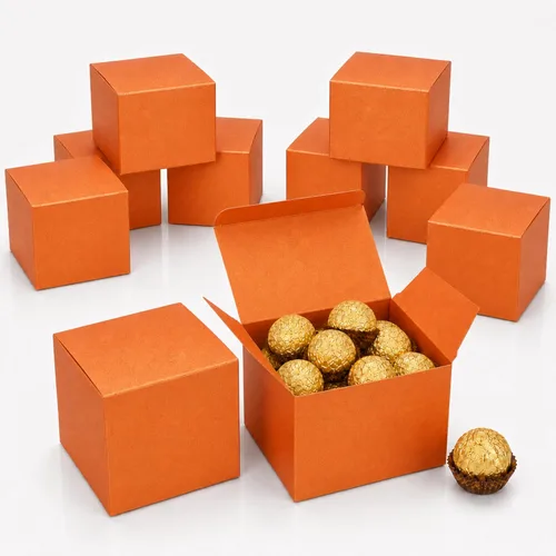 Vista 9 de Quotidian Aqua - Cajas de regalo plegables grandes de papel italiano perlado vintage con purpurina con tapas, 4 x 4 x 4 pulgadas