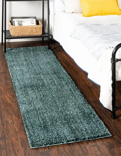 Vista 20 de Unique Loom Shaggy Chic Collection Alfombra de área, lanudo (2' x 3' 1", rectangular, azul arándano)