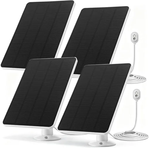 Vista 9 de Paquete de 4 paneles solares compatibles con cámara Google Nest para interiores y exteriores (versión de batería), cargador de energía solar