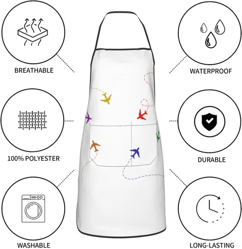 Vista 6 de Delantal de aviación para aviación, delantales de cocina para hombre y mujer, delantal de cocina, delantal de chef, delantales de jardín ajustables