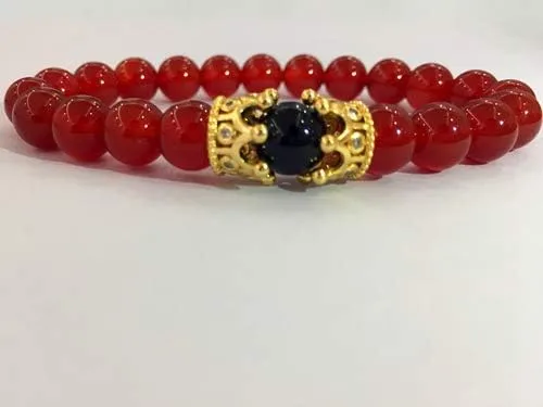 Vista 7 de LIDU Pulsera de amor de tamaño King y Queen Teir Friendship de 0315in Cristal Piedras semipreciosas