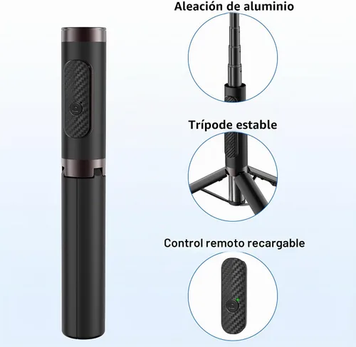 Vista 8 de Selfie Stick - Trípode de aleación de aluminio para selfie stick con soporte de trípode plegable para viajes, rotación de 270 grados, compatible
