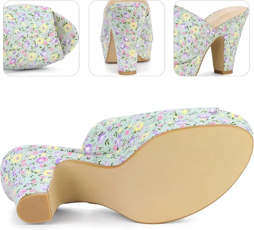 Vista 3 de Perphy Sandalias de plataforma con tacón grueso y floral para mujer