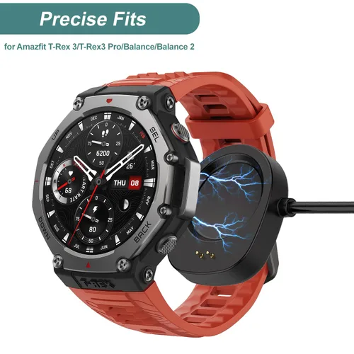 Vista 3 de para Amazfit T-REX 3 Charger, cable de carga de repuesto para Amazfit T-Rex 3/T-Rex3 Pro/Balance/Balance 2/Helio Smartwatch