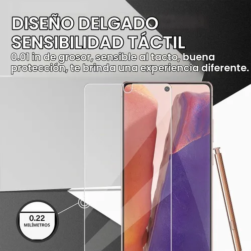 Vista 5 de Protector de pantalla de vidrio templado para Galaxy Note 20 + protector de lente de cámara [2 + 2 unidades] [huellas dactilares compatibles]