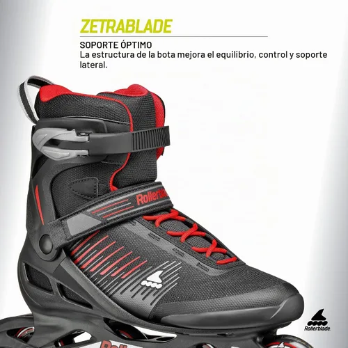 Vista 4 de Rollerblade Zetrablade - Patines en línea para hombres adultos, color negro y plateado