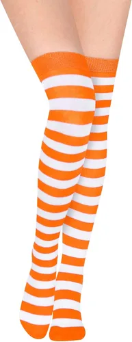 Vista 2 de Benefeet Sox Medias altas hasta el muslo a rayas por encima de la rodilla, calcetines de tubo con rayas de colores para cosplay, Halloween, fiesta